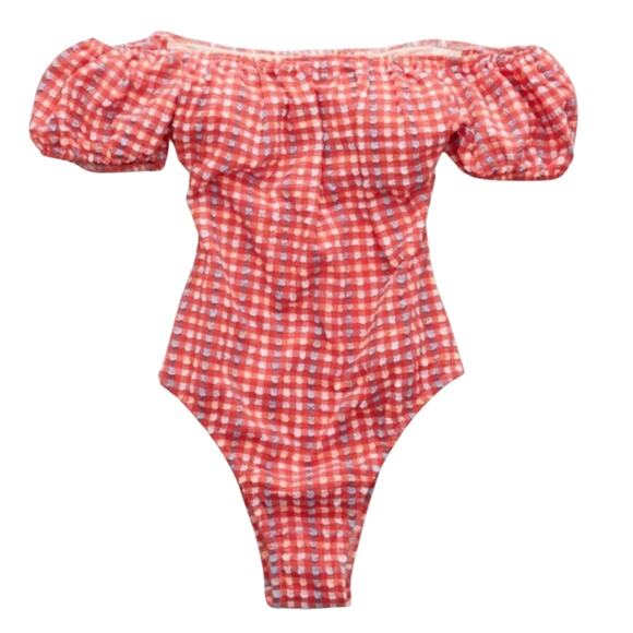 Aerie Other - Aerie Red & White Gingham Bathing Suit, Size Large
